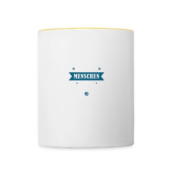 Hunde machen mich glücklich - Tasse zweifarbig - Weiß/Gelb - Vorne