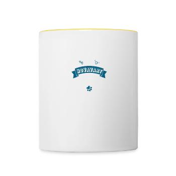Ein Zuhause ohne Hovavart ist nur ein Haus - Tasse zweifarbig - Weiß/Gelb - Vorne