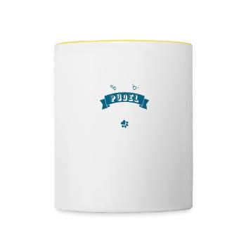 Ein Zuhause ohne Pudel ist nur ein Haus - Tasse zweifarbig - Weiß/Gelb - Vorne