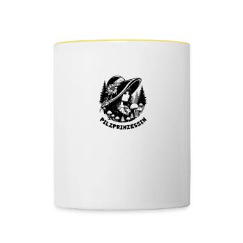 Pilzprinzessin - Tasse zweifarbig - Weiß/Gelb - Vorne