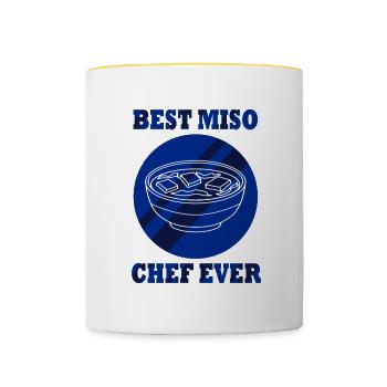 Miso Eating Ramen Nudeln japanisches Essen - Tasse zweifarbig - Weiß/Gelb - Vorne