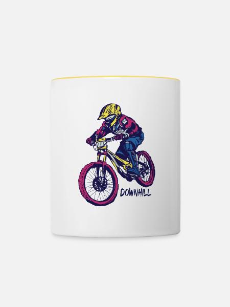 Downhill - Tasse zweifarbig - Weiß/Gelb