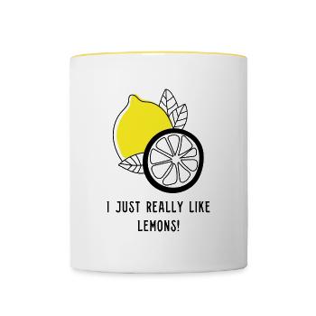 Ironic Quote Limonade au jus de citron d'été - Mug contrasté - blanc/jaune - Devant