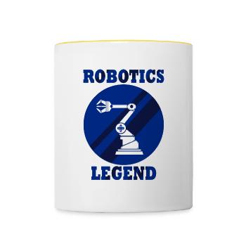 Ingénieur en mécanique électronique, robotique - Mug contrasté - blanc/jaune - Devant