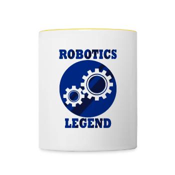 Légende de la robotique : citation amusante : - Mug contrasté - blanc/jaune - Devant