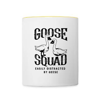 Distracted by Robots Robotic Engineer Mechanics - Contrasting Mug - white/yellow - Front