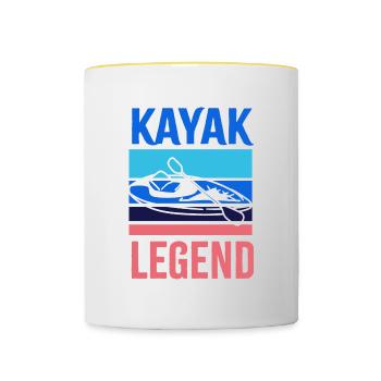 Kayak Legend Paddling Whitewater Wildlife Kayak - Mug contrasté - blanc/jaune - Devant