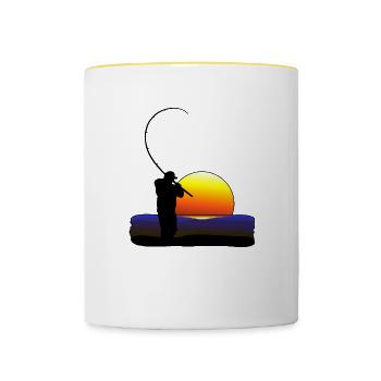 Sunsetangler - Mug contrasté - blanc/jaune - Devant