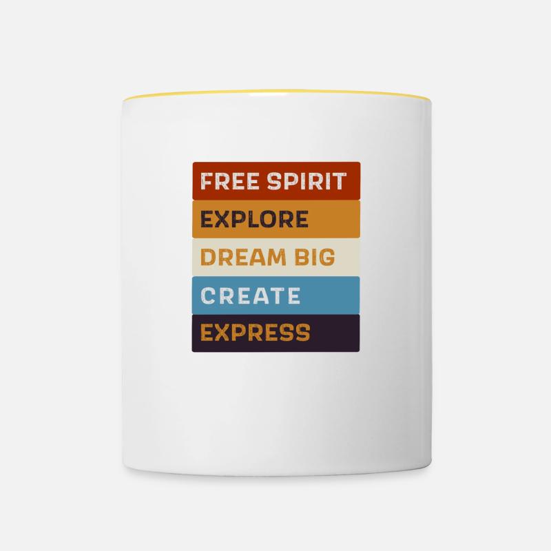 libre - Mug contrasté - blanc/jaune