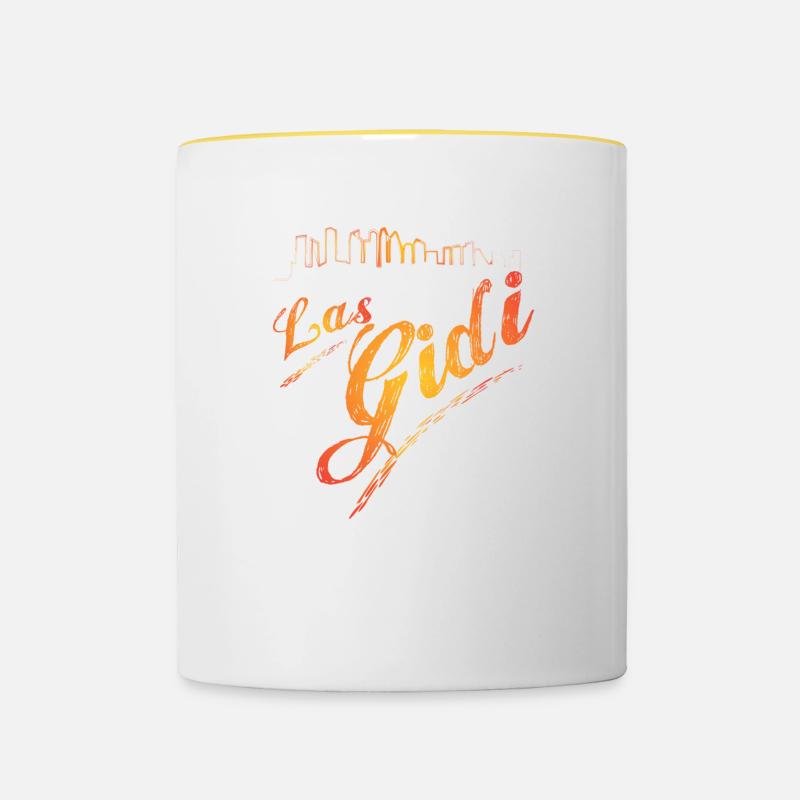 Lasgidi - un argot pour Lagos - Mug contrasté - blanc/jaune