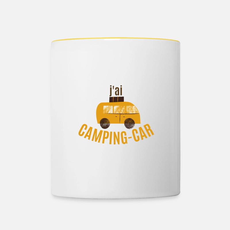 J’PEUX PAS J’AI CAMPING-CAR - Mug contrasté - blanc/jaune