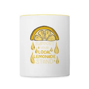Limonade Zitrone Getränk Limo Geschenk - Tasse zweifarbig - Weiß/Gelb - Vorne