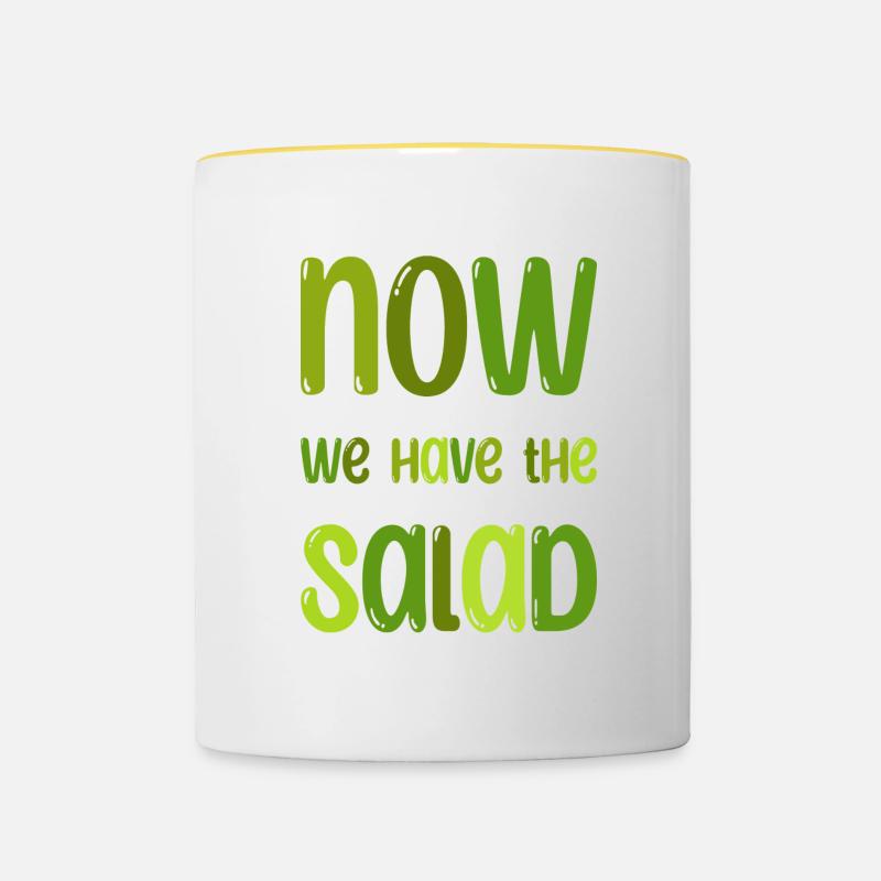 Denglisch Witziger Spruch Geschenk - Tasse zweifarbig - Weiß/Gelb