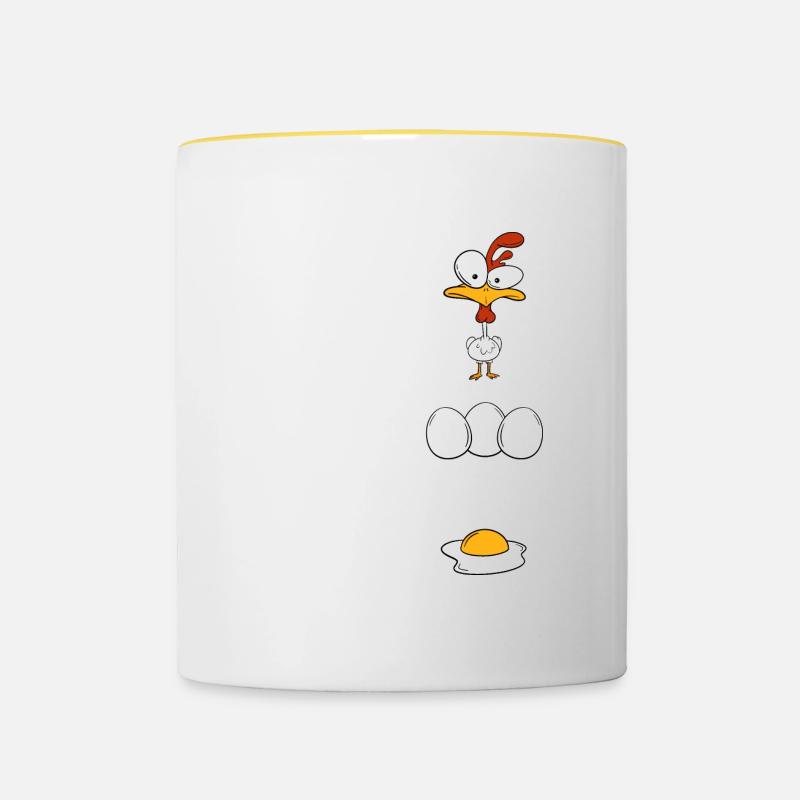 Mathe Ableitung Huhn Schüler Lehrer Geschenk - Tasse zweifarbig - Weiß/Gelb