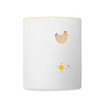 Ableitung Funktion Huhn Mathe - Tasse zweifarbig - Weiß/Gelb - Vorne