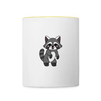 Raccoon Racoon Funny Saying Gift - Contrasting Mug - white/yellow - Front