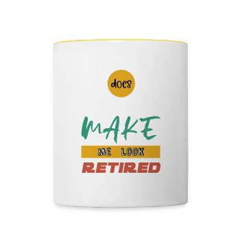 Pension Pension Pensioner Gift - Contrasting Mug - white/yellow - Front