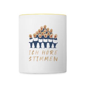 I hear voices choir conductor - Contrasting Mug - white/yellow - Front