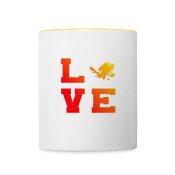 Scuba Diver Diving Free Dive Diver - Contrasting Mug - white/yellow - Front