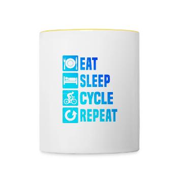 Women's Road Bike Road Cycling Road Cyclist - Contrasting Mug - white/yellow - Front