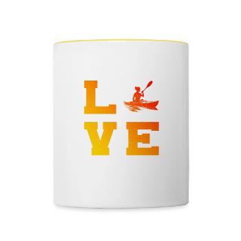 Damen Kayak Kanu Kajakfahren Herren Kajak - Tasse zweifarbig - Weiß/Gelb - Vorne