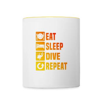Scuba Diver Plongée Homme Diver Diver - Mug contrasté - blanc/jaune - Devant