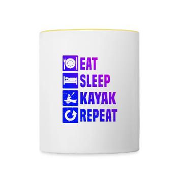 Kayak Kayak Kayak Homme Canoë Femme - Mug contrasté - blanc/jaune - Devant