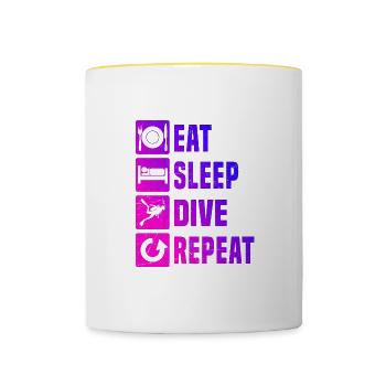 Homme Diver Scuba Diver Plongée sous-marine - Mug contrasté - blanc/jaune - Devant