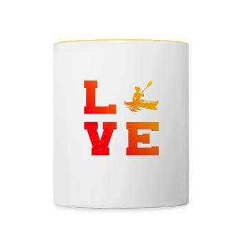 Kayak Femme Canoë Kayak Kayak Homme - Mug contrasté - blanc/jaune - Devant