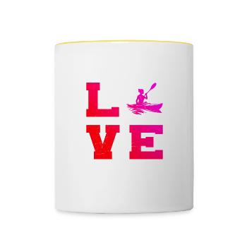 Kayak Kayak Kayak Canoë Femme Homme - Mug contrasté - blanc/jaune - Devant