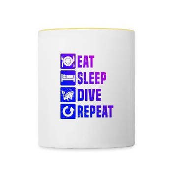 Plongeuse Femmes Plongeon Hommes Plongée Plongée Plongée - Mug contrasté - blanc/jaune - Devant