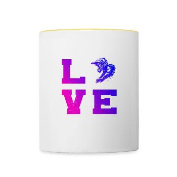 VTT Hommes Cyclisme VTT VTT - Mug contrasté - blanc/jaune - Devant