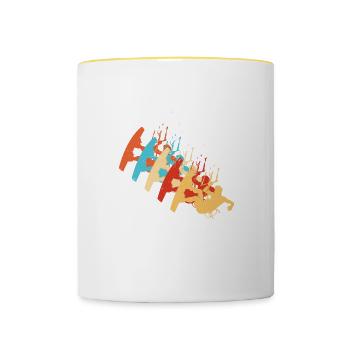 Women's Kitesurfing Kiting Men's Kitesurfers - Contrasting Mug - white/yellow - Front