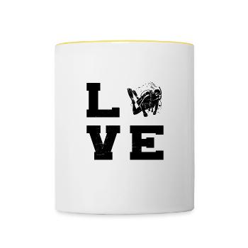 Women's Diving Free Dive Diver Men - Contrasting Mug - white/yellow - Front