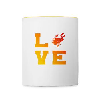 Scuba Taucher Scuba Diver Tauchen Herren - Tasse zweifarbig - Weiß/Gelb - Vorne