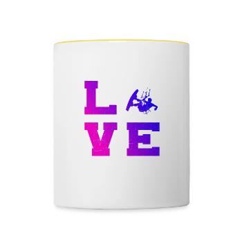 Kitesurfer Kitesurfing Kitesurfing Kitesurfing Men - Contrasting Mug - white/yellow - Front