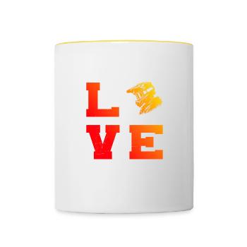 Cyclisme Homme VTT Femme Cyclisme VTT - Mug contrasté - blanc/jaune - Devant