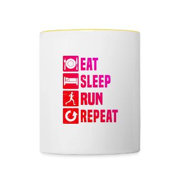 Laufen Fitness Cross Country Running Jogging - Mug contrasté - blanc/jaune - Devant