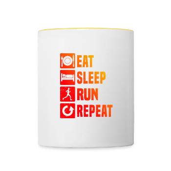 Jogging Men's Jogging Running Running Fitness - Contrasting Mug - white/yellow - Front