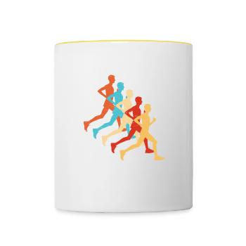 Fitness Laufen Cross Country Running Running - Contrasting Mug - white/yellow - Front