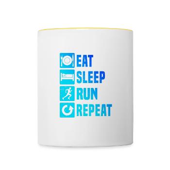 Cross Country Running Race Running Jogging - Contrasting Mug - white/yellow - Front