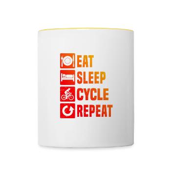 Cycling Cycling Bike Cycling - Contrasting Mug - white/yellow - Front