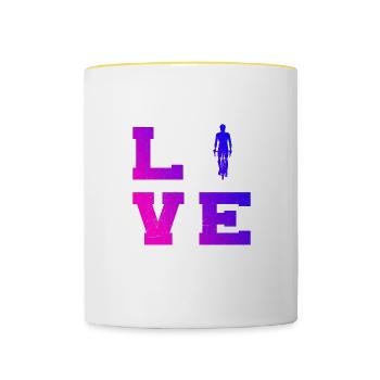 VTT Cycliste Cyclisme Cyclisme - Mug contrasté - blanc/jaune - Devant