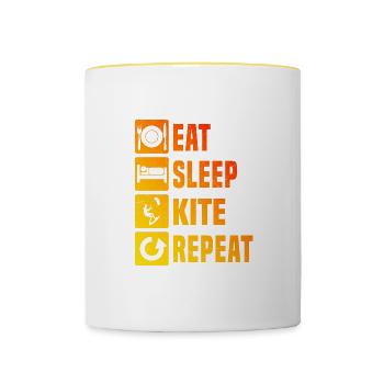 Kiting Kitesurfer Kitesurf Kitesurf Femme - Mug contrasté - blanc/jaune - Devant
