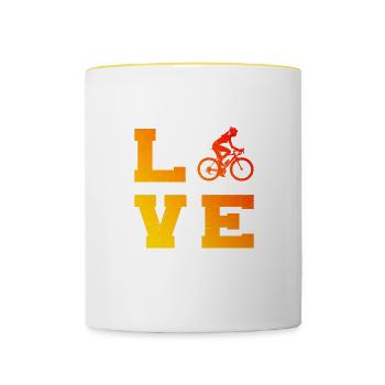 Cyclists Cycling Mountain biking Cycling - Contrasting Mug - white/yellow - Front