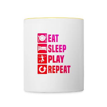 Squash Men's Badminton Badminton Players Badminton Players - Contrasting Mug - white/yellow - Front