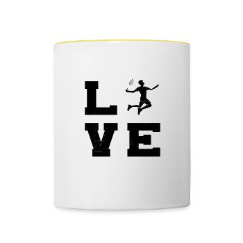 Badminton Players Men's Badminton Squash Badminton - Contrasting Mug - white/yellow - Front