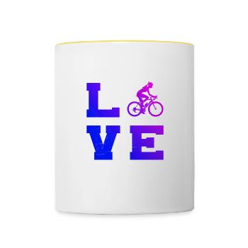 VTT Homme Vélo Vélo Vélo VTT - Mug contrasté - blanc/jaune - Devant