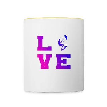 Kitesurf Kitesurf Femmes Kiting Hommes - Mug contrasté - blanc/jaune - Devant