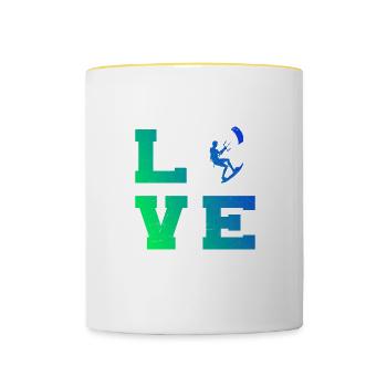 Women Kitesurfing Kitesurf Kitesurfing Kiting - Contrasting Mug - white/yellow - Front